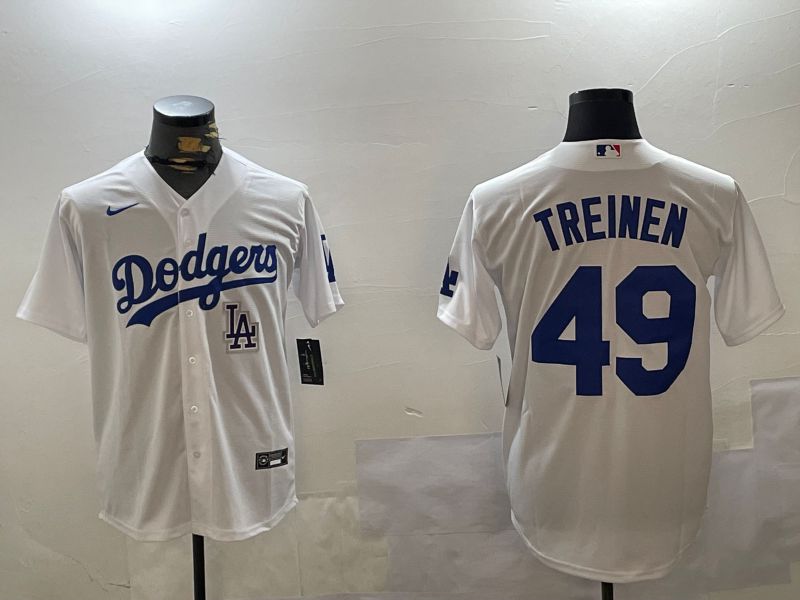 Men Los Angeles Dodgers 49 Treinen White Game 2024 Nike MLB Jersey style 5